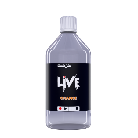 E-liquide Orange 1 Litre – La Gamme LIVE Music-Juice pour une Vape Fruity et Dynamique